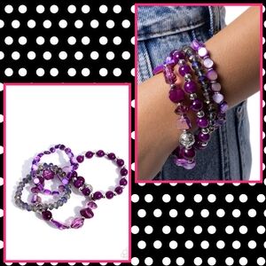 2/$10 Paparazzi Thriving Tapestry - Purple Bracelets